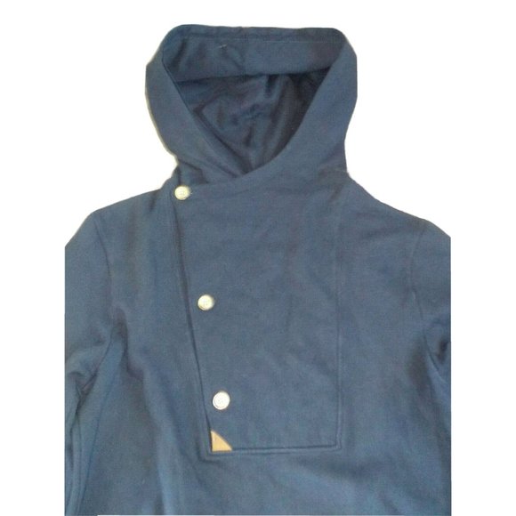 Revolution RVLT Hooded Pullover Sweatshirt Hoodie Fleece Lined Dk Blue - Picture 2 of 7